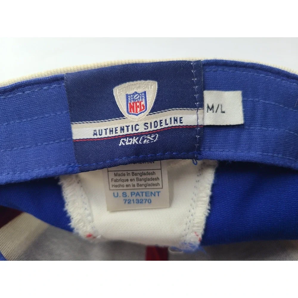 New York Giants Reebok Flex Fitted M-L Hat Cap Nylon Blend Men NFL Football Blue